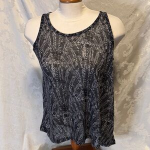 Black and Gray Print Women's Tank Top